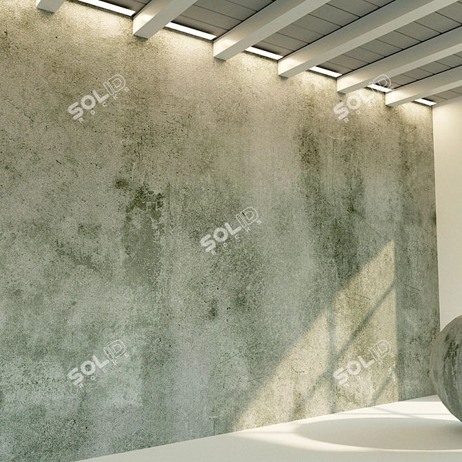 Vintage Concrete Wall Texture 3D model image 2