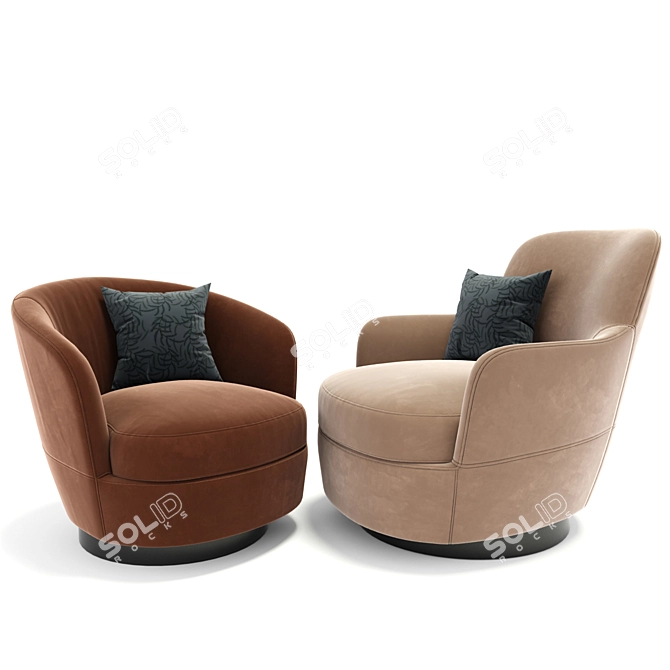 Luxury Minotti Jacques Armchair Set 3D model image 3