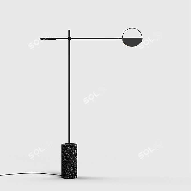 Leaves Floor Lamp: Brass or Black Steel 3D model image 1