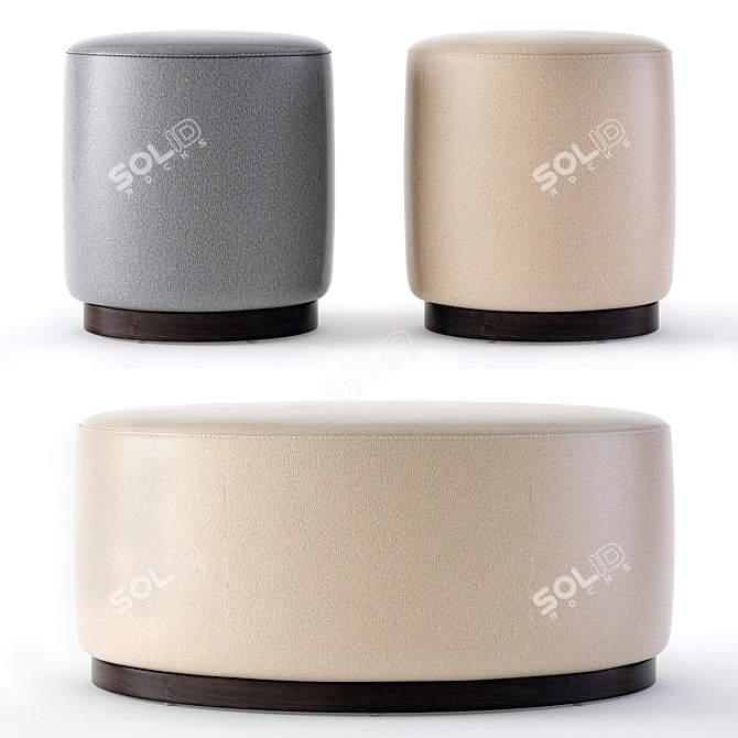 Swivel Leather Ottoman: Stylish and Functional 3D model image 1