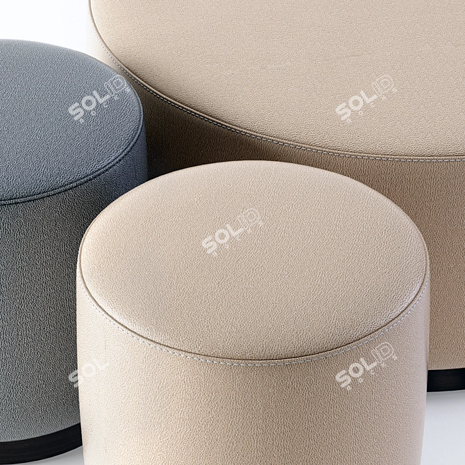 Swivel Leather Ottoman: Stylish and Functional 3D model image 2