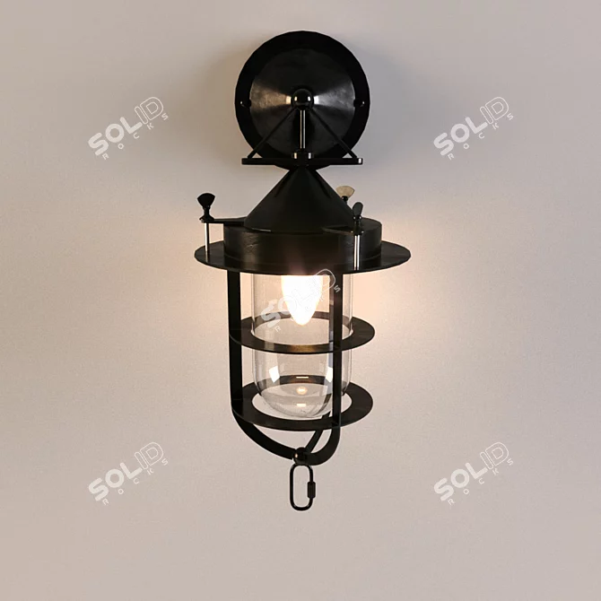 Industrial Glass Sconce: Loft Design 803 3D model image 1