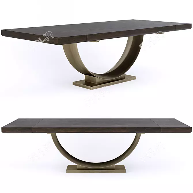 Elegant Wimbledon Dining Table 3D model image 1