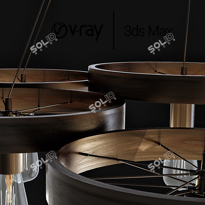 Vintage Iron Chandeliers 3D model image 1