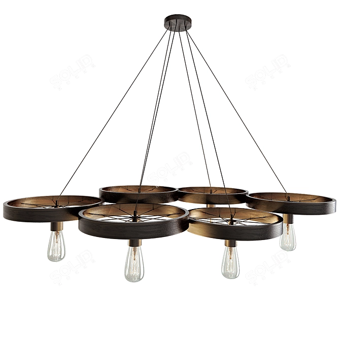 Vintage Iron Chandeliers 3D model image 3