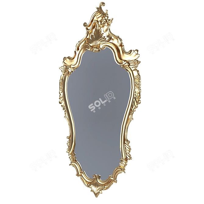 Regal Reflection: Louis XIV Mirror 3D model image 2