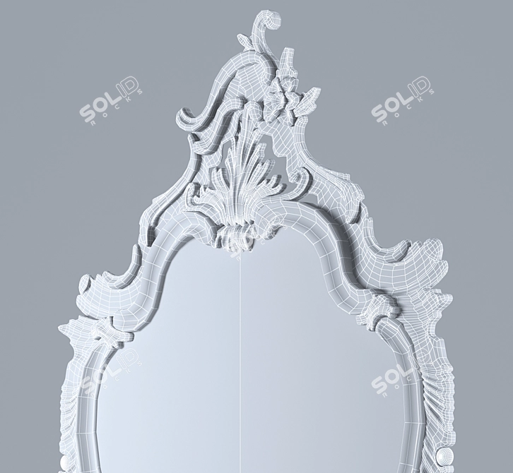 Regal Reflection: Louis XIV Mirror 3D model image 3
