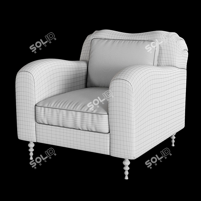 Modern Hillcrest Lounge Chair 3D model image 2