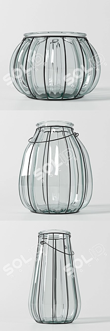 Elegant Glass Vases Set 3D model image 3