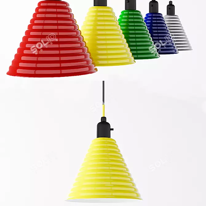 Vibrant Aluminum Pendant Lamp 3D model image 1