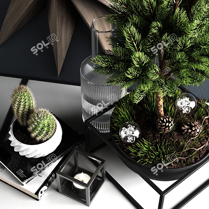 Title: Pine Tree Decor Set 3D model image 2
