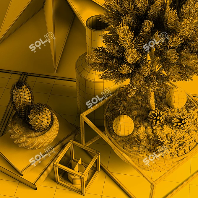 Title: Pine Tree Decor Set 3D model image 3