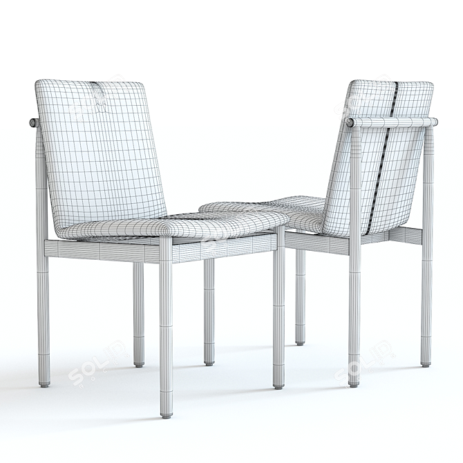 Modern West Elm Dining Chair 3D model image 2