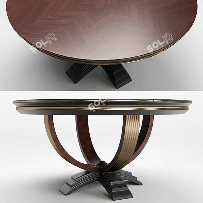  Stunning Petal Design Dinner Table - Oliver Collection 3D model image 2