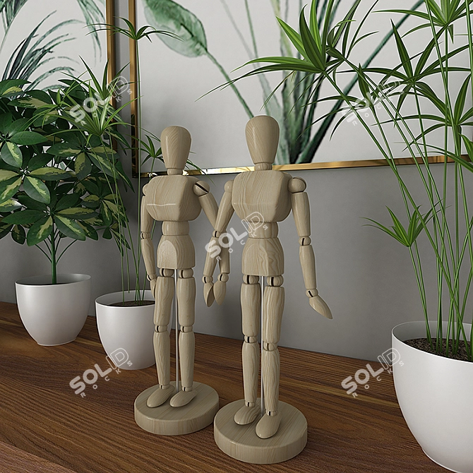 Green Oasis Living Room Furniture 3D model image 2