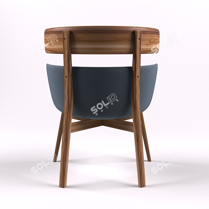 Vintage Wooden Armchair 3D model image 1