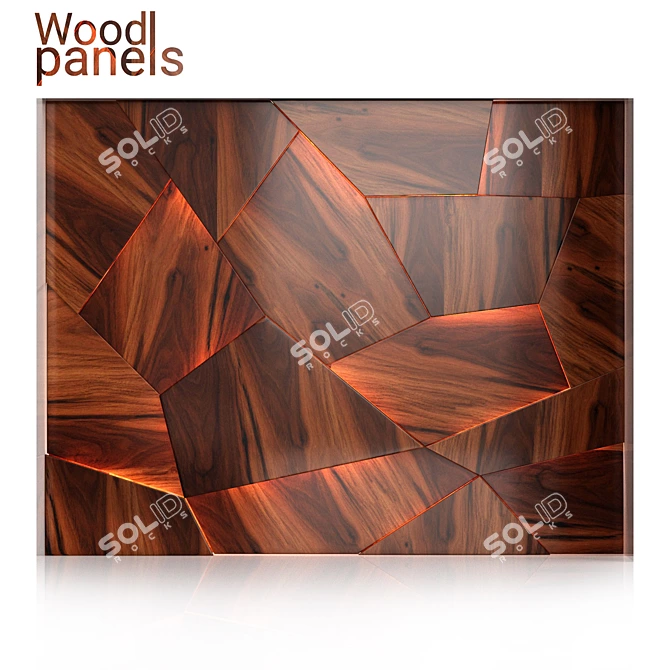 Modern Wooden Panels: Dimensional Beauty 3D model image 1