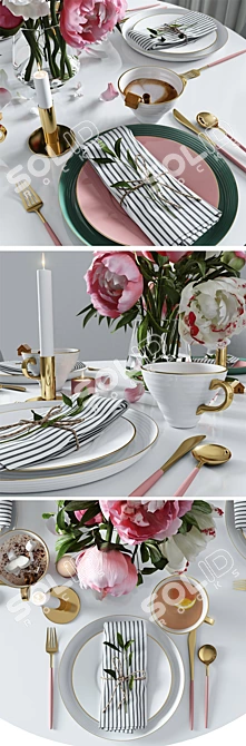 Elegant Table Setting Pieces | H&M HOME 3D model image 2