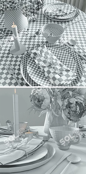 Elegant Table Setting Pieces | H&M HOME 3D model image 3