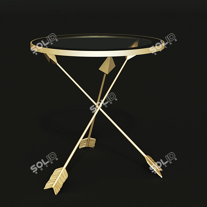 Gilded Iron Glass Coffee Table 3D model image 1