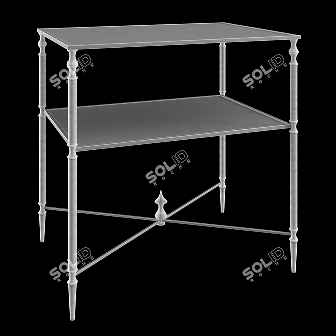 Vintage Gold Iron Side Table 3D model image 2