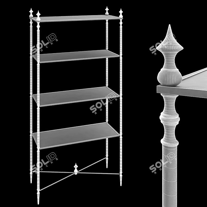 Elegant Matthew Williams Gold Iron Shelf 3D model image 2