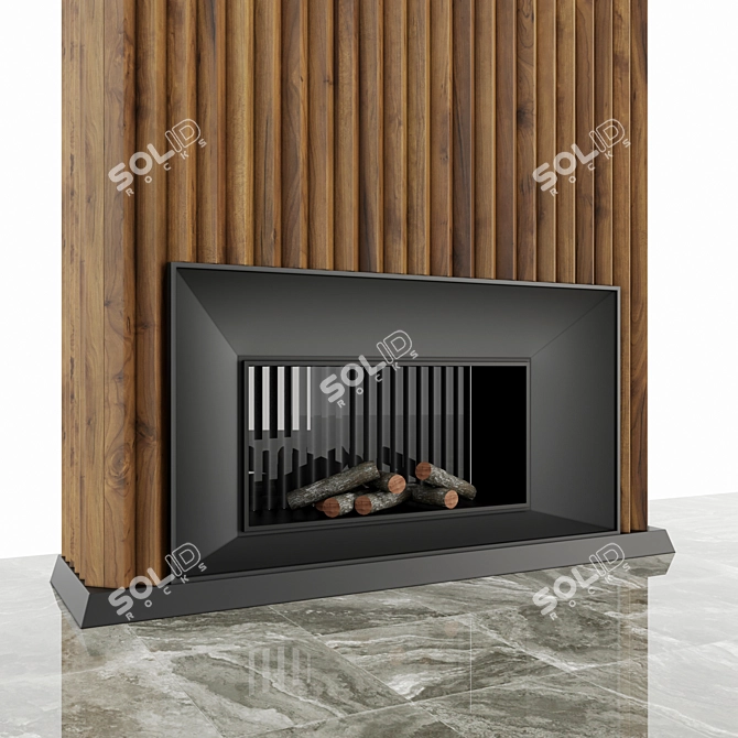 3D Fireplace Model - High Quality 3D model image 2