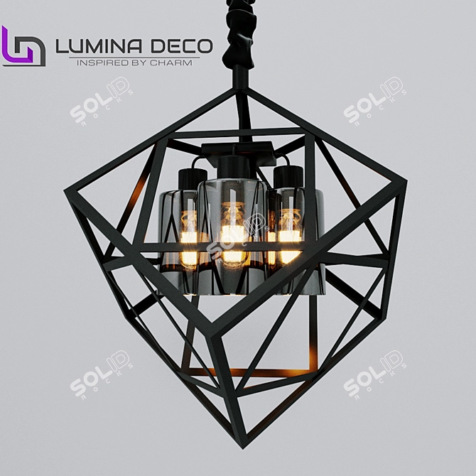 OM Pendant Lamp: Sleek Black Deco Design 3D model image 1