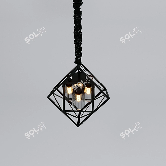 OM Pendant Lamp: Sleek Black Deco Design 3D model image 3