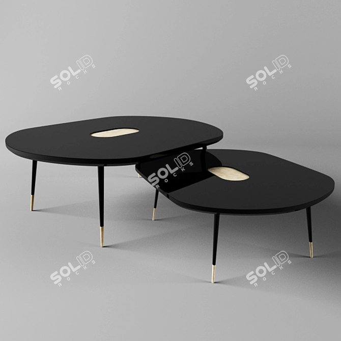 Sleek Black Center Table 3D model image 1