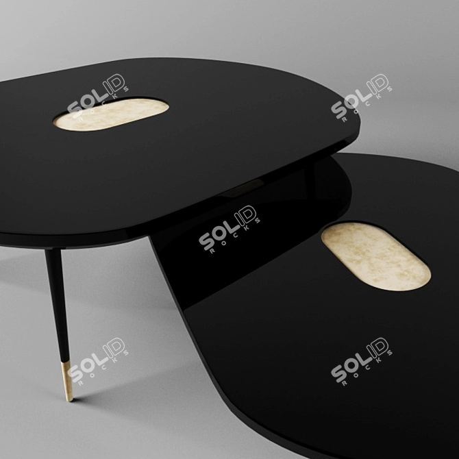 Sleek Black Center Table 3D model image 3