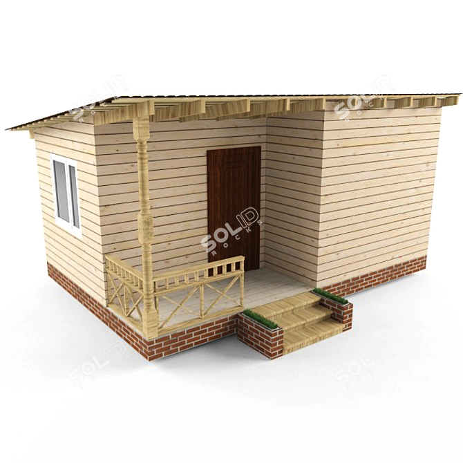 Cozy Terrace Cottage 3D model image 1