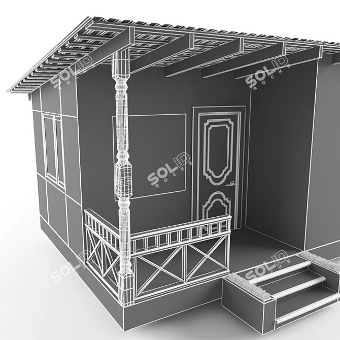 Cozy Terrace Cottage 3D model image 3