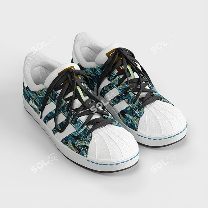 Blauer USA Mid Poly Shoes: TurboSmooth for Closeup 3D model image 1