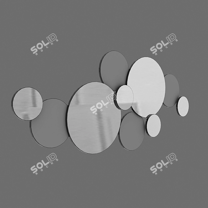 Elegant Reflection Wall Mirror 3D model image 1