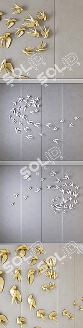 Birdsong Decorative Panels 3D model image 2