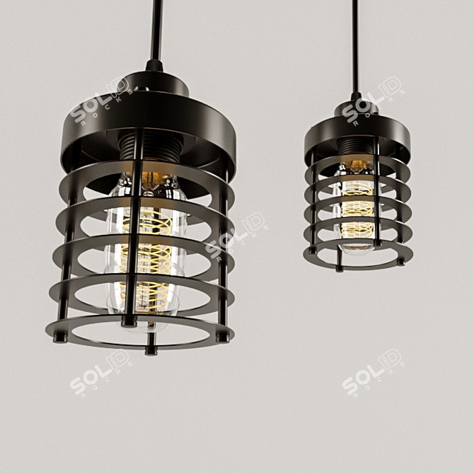 Steel Edison Lampshade Grille 3D model image 1