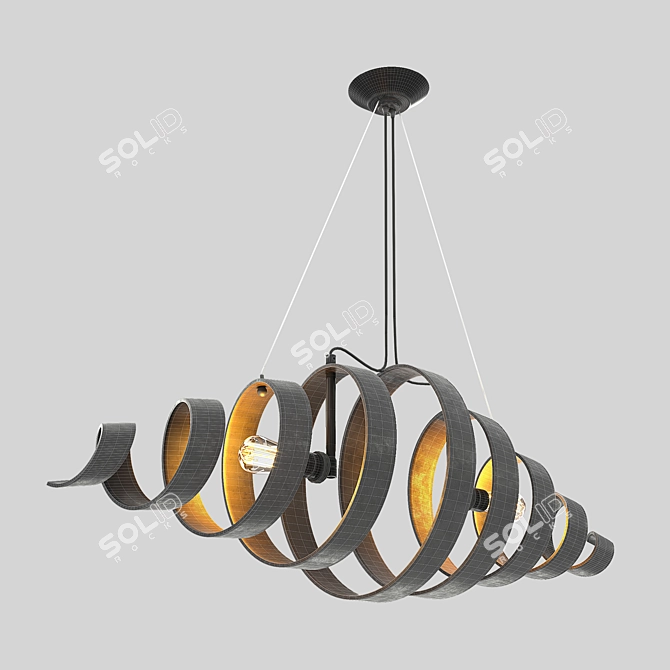 Retro Chic Pendant Lamp 3D model image 1