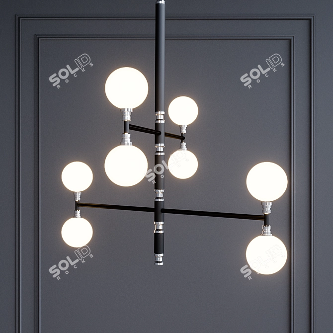 Andromeda F4825: Stylish Metal and Glass Pendant Light 3D model image 1