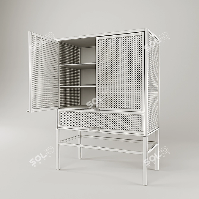 Wooden Wardrobe Closet 3D model image 2