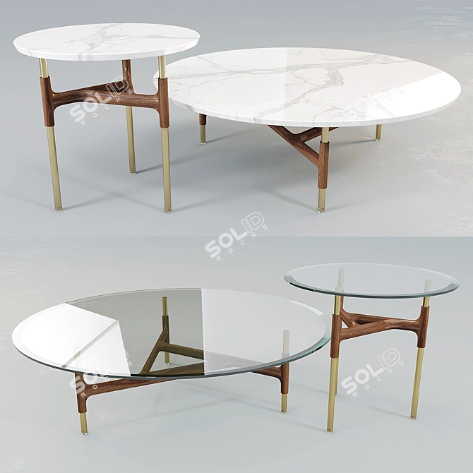 Elegant Porada Joint Coffee Table 3D model image 1