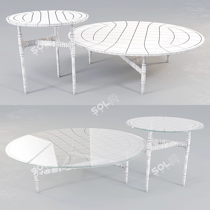 Elegant Porada Joint Coffee Table 3D model image 3