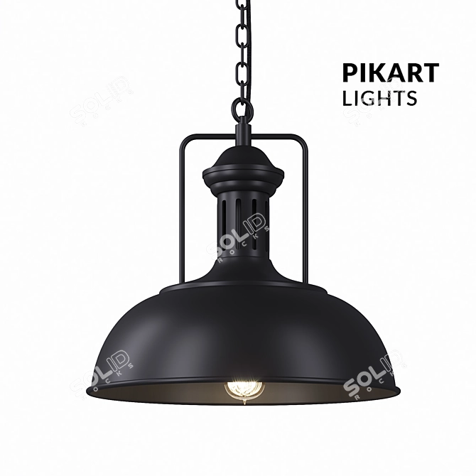 Modern Blacky Art Pendant Light 3D model image 1