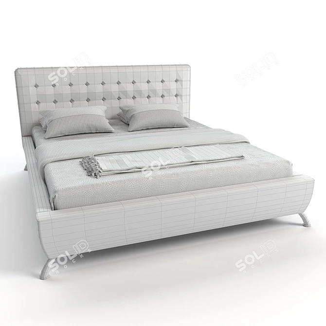 Baxton Elizabeth Bed: Elegant and Timeless Design. 3D model image 3