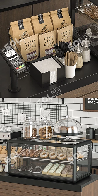 Coffee Bar: Complete Cafe Setup 3D model image 2