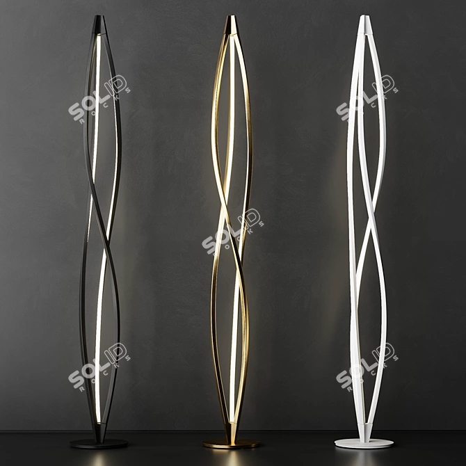 Sleek and Stylish Nemo Floor Lamp 3D model image 1