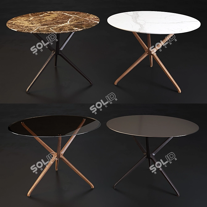 Luxury Wood Coffee Table: Croix de Bois 3D model image 1