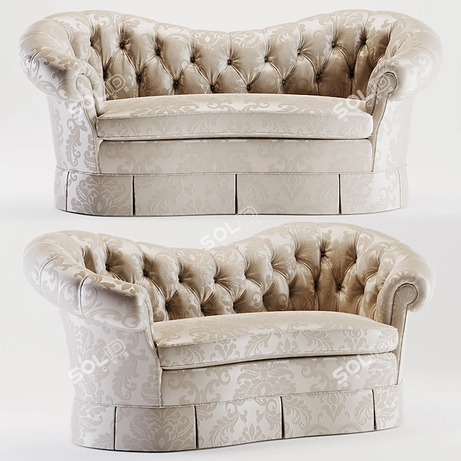 Elegant Victorian Loveseat: Stately Homes 3D model image 1