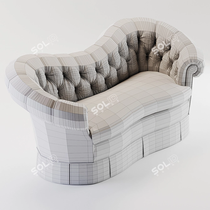 Elegant Victorian Loveseat: Stately Homes 3D model image 3