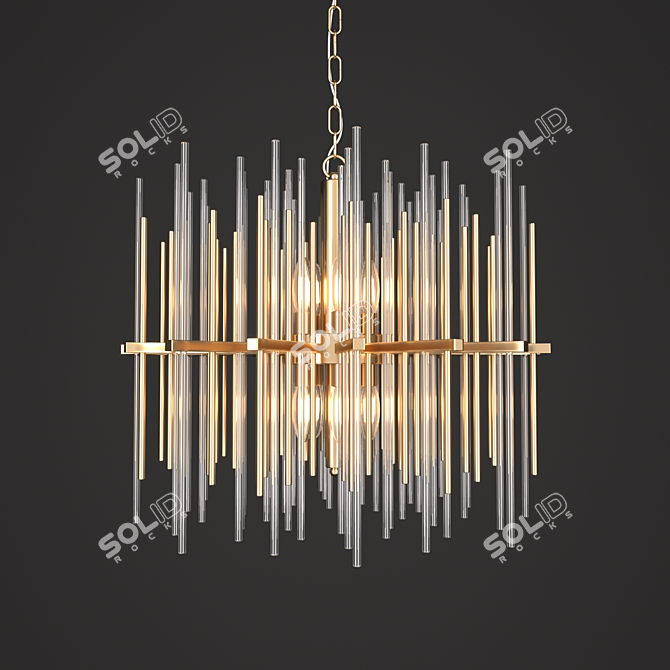 Elect Lampatron: Round Design Chandelier 3D model image 1